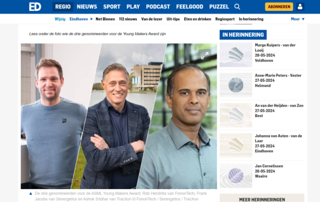 Recongition | Senergetics Takes 2nd Place on the Brainport Ondernemers Prijzen